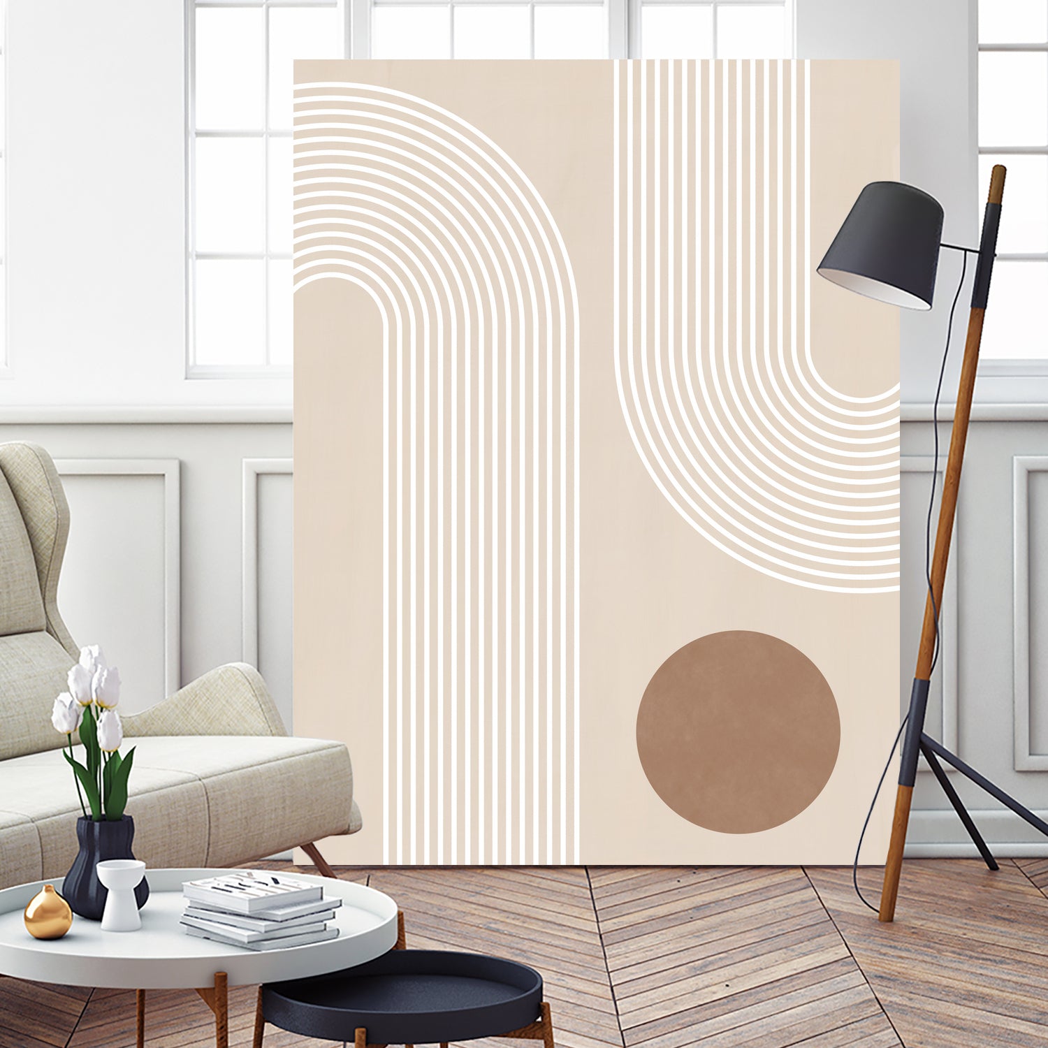 Beige Arc Poster by Elena Ristova on GIANT ART - abstract abstract