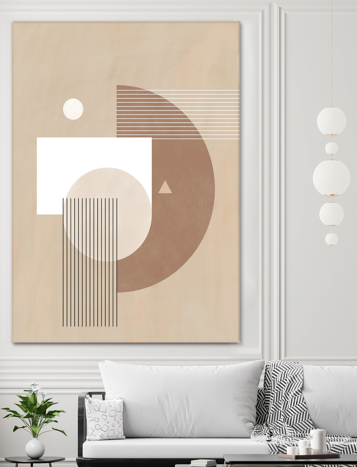 Neutral Semicircles Poster by Elena Ristova on GIANT ART - abstract abstract