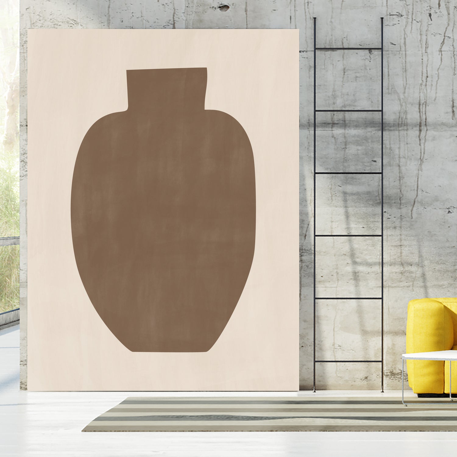 Brown Silhouette of a Vase by Elena Ristova on GIANT ART - minimalist art abstract minimalist art