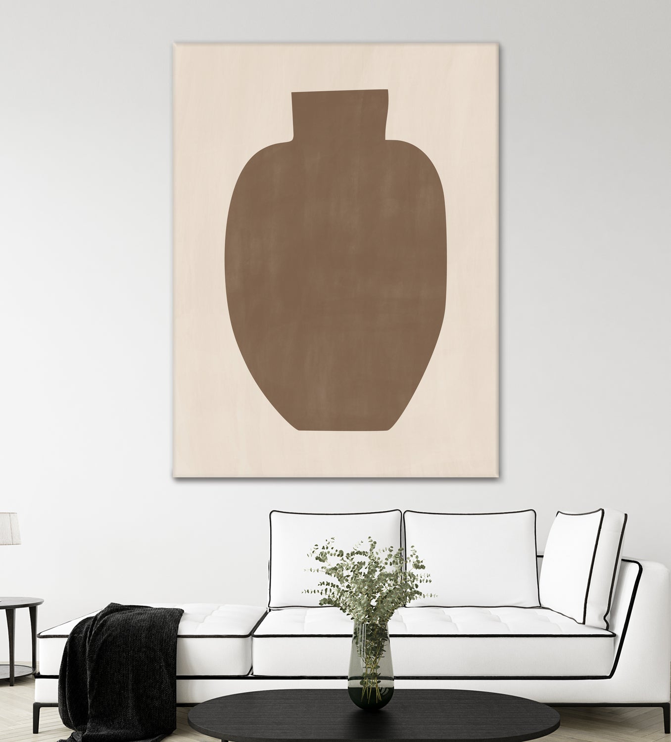 Brown Silhouette of a Vase by Elena Ristova on GIANT ART - minimalist art abstract minimalist art