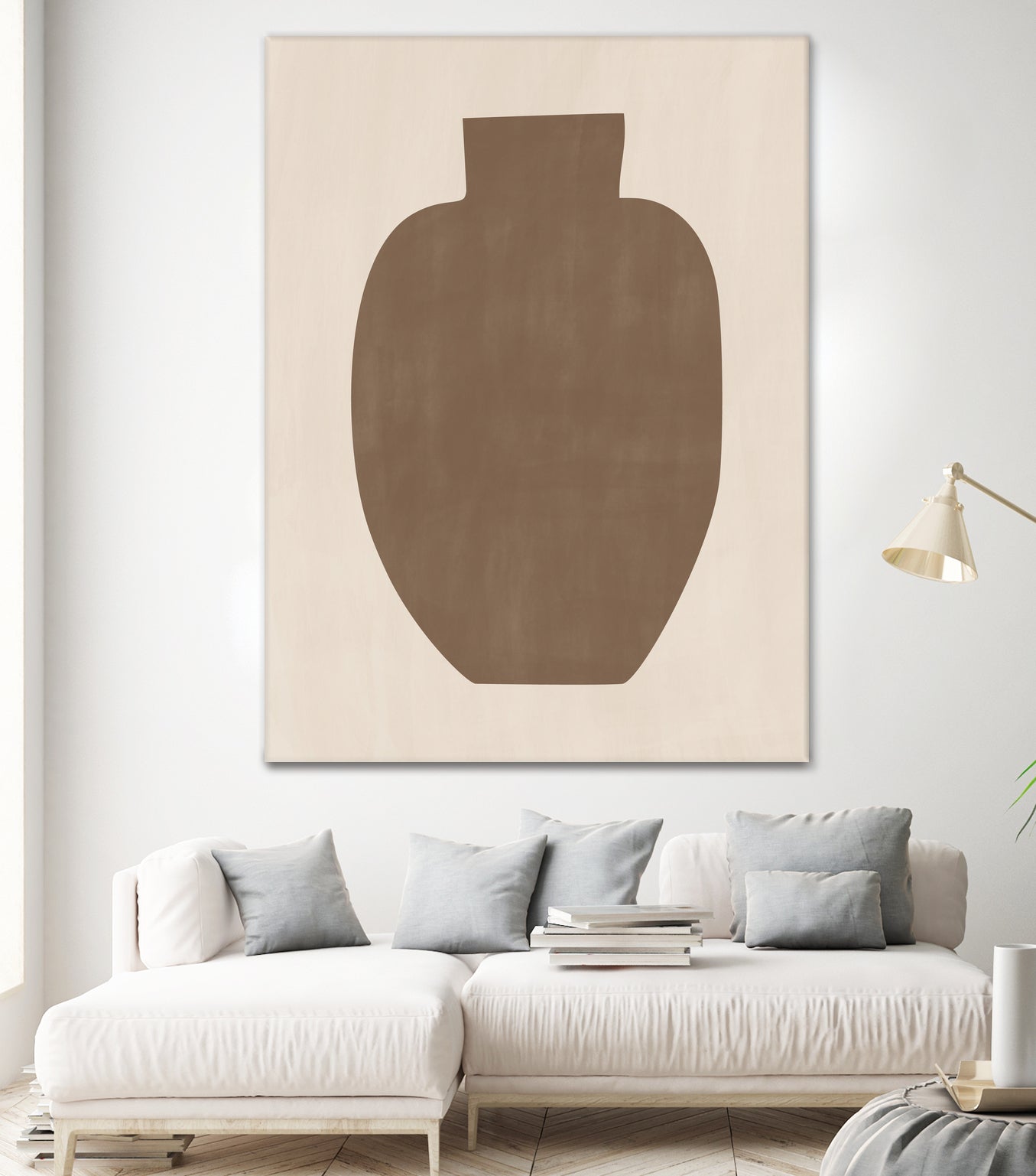 Brown Silhouette of a Vase by Elena Ristova on GIANT ART - minimalist art abstract minimalist art