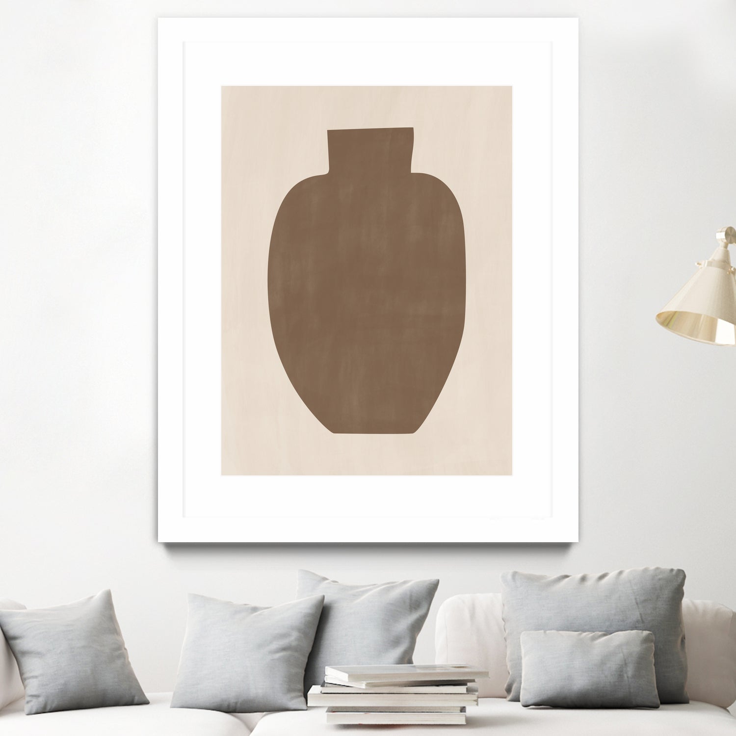 Brown Silhouette of a Vase by Elena Ristova on GIANT ART - minimalist art abstract minimalist art