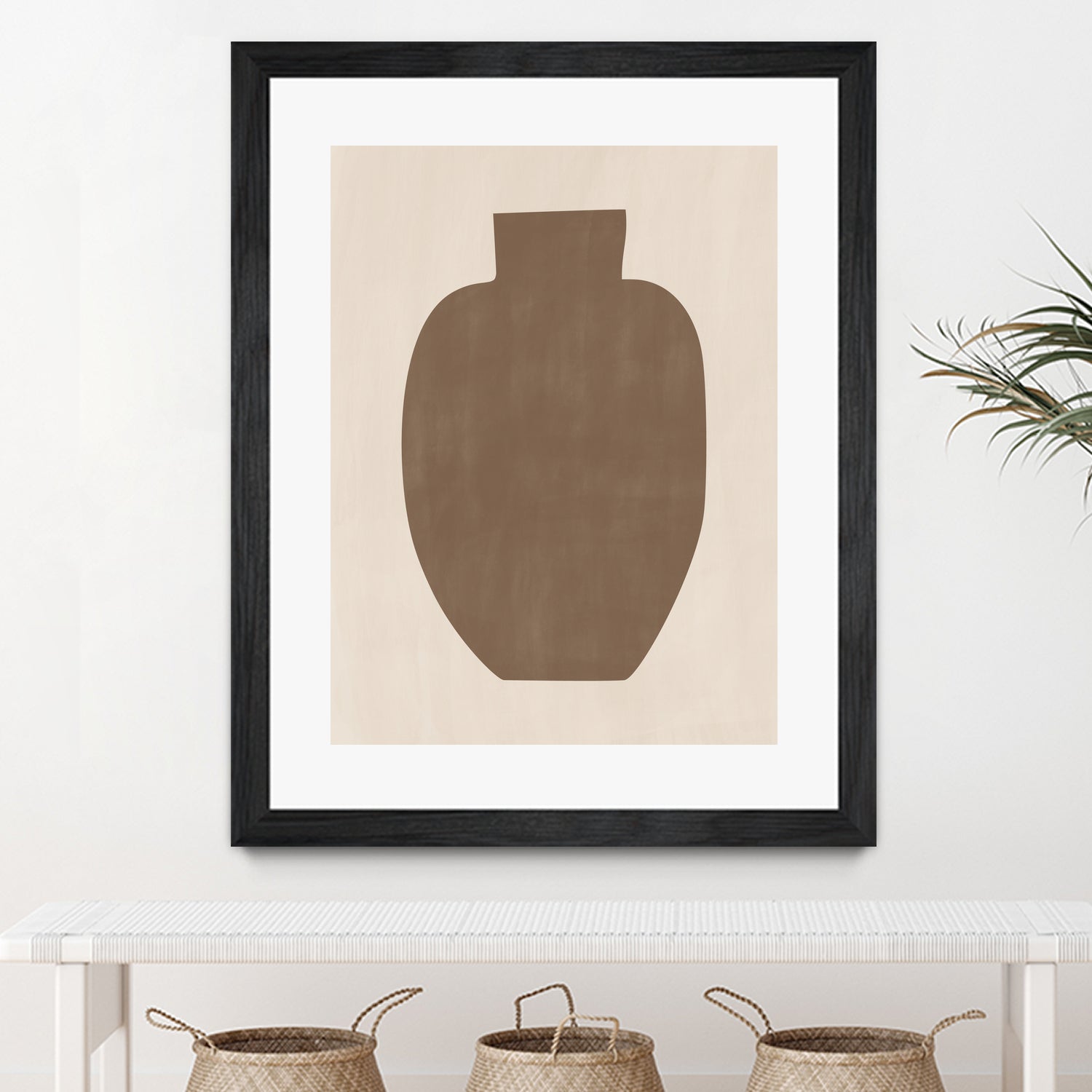 Brown Silhouette of a Vase by Elena Ristova on GIANT ART - minimalist art abstract minimalist art