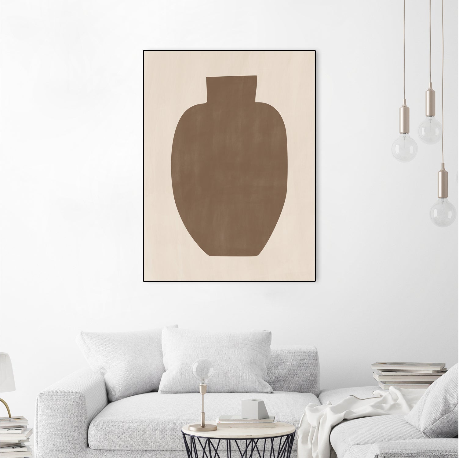 Brown Silhouette of a Vase by Elena Ristova on GIANT ART - minimalist art abstract minimalist art