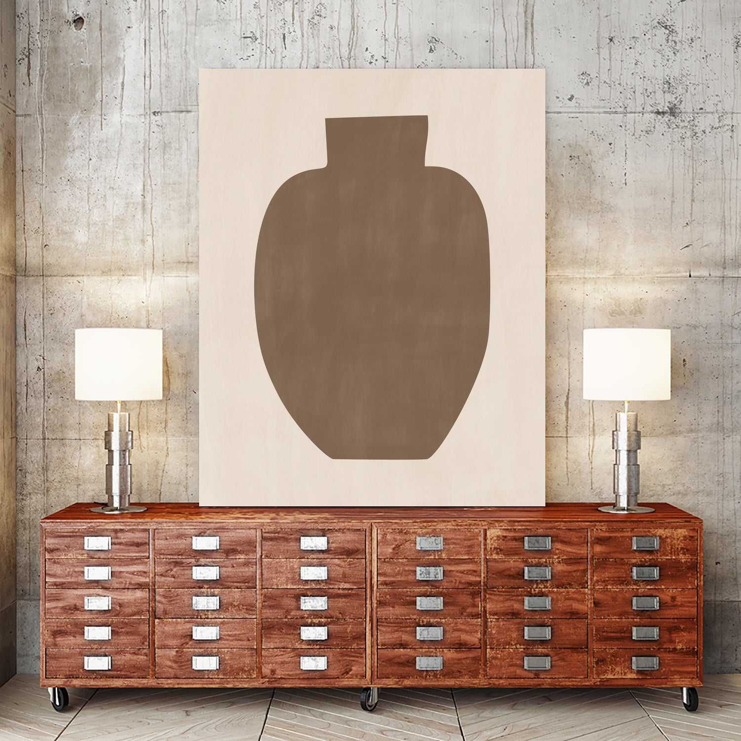 Brown Silhouette of a Vase by Elena Ristova on GIANT ART - minimalist art abstract minimalist art