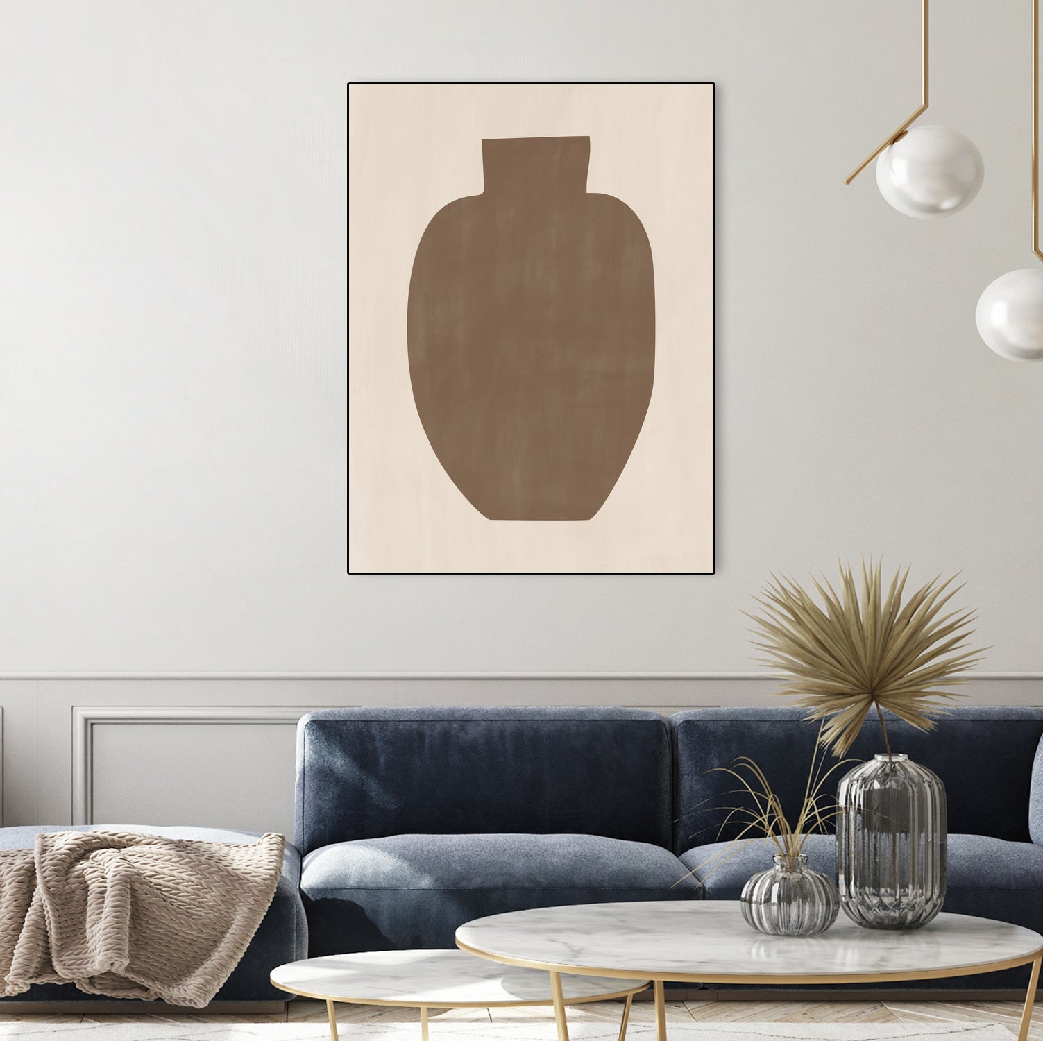 Brown Silhouette of a Vase by Elena Ristova on GIANT ART - minimalist art abstract minimalist art
