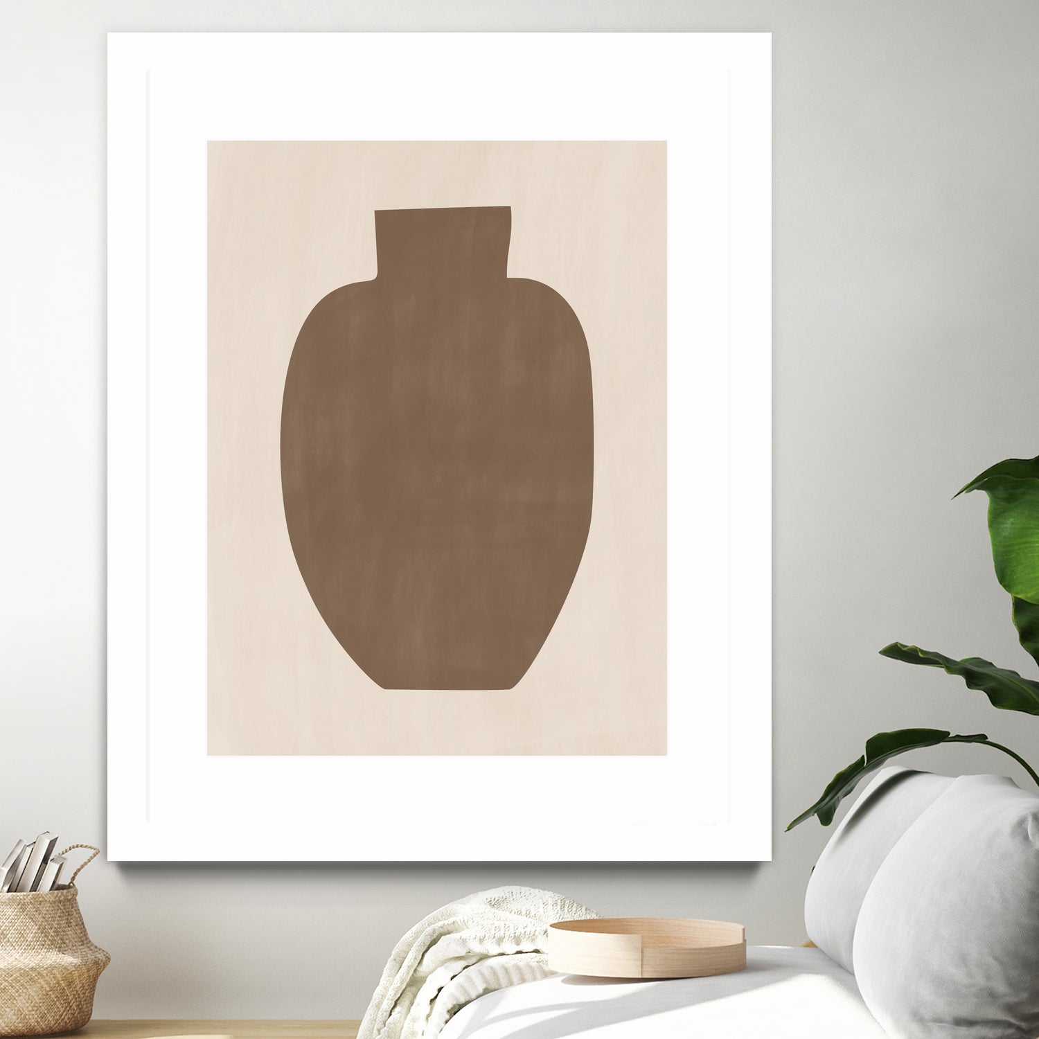 Brown Silhouette of a Vase by Elena Ristova on GIANT ART - minimalist art abstract minimalist art