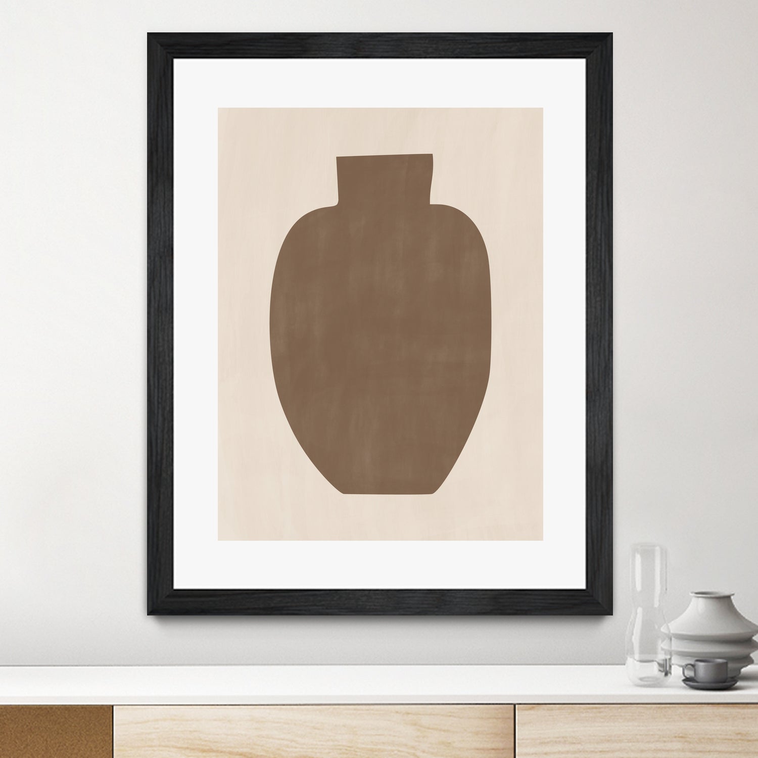 Brown Silhouette of a Vase by Elena Ristova on GIANT ART - minimalist art abstract minimalist art