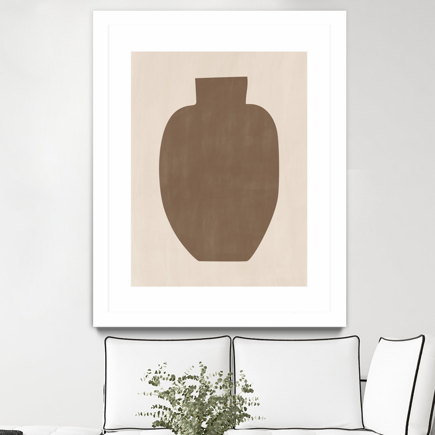 Brown Silhouette of a Vase by Elena Ristova on GIANT ART - minimalist art abstract minimalist art