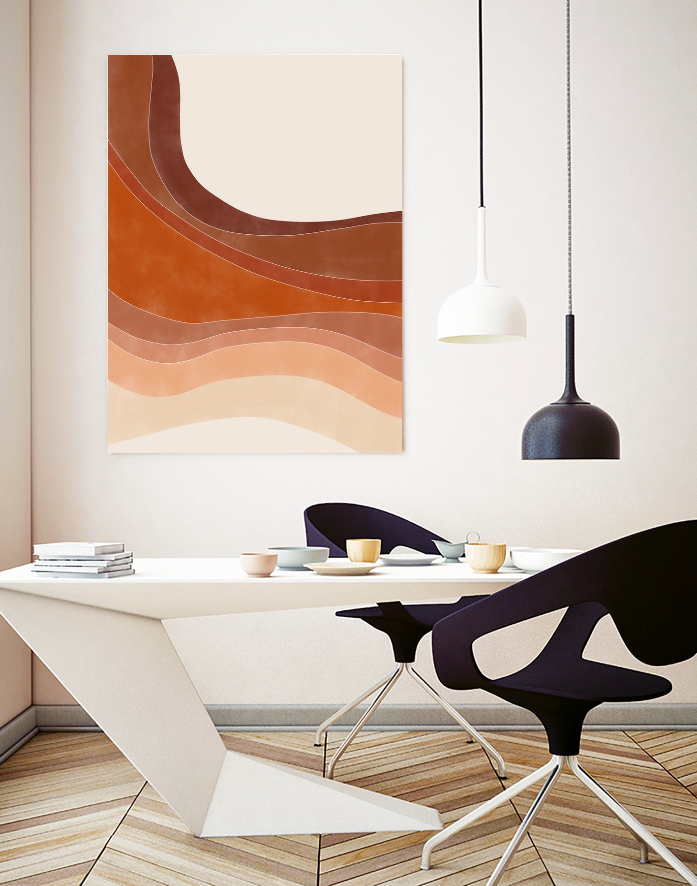 Layered Bands In Earthy Tones by Elena Ristova on GIANT ART - abstract abstract