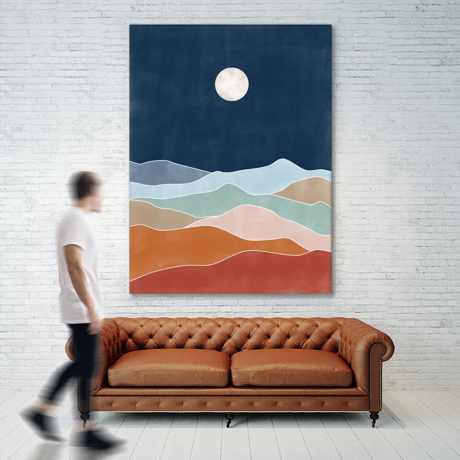 Moonlit Hill Scape by Elena Ristova on GIANT ART - abstract abstract