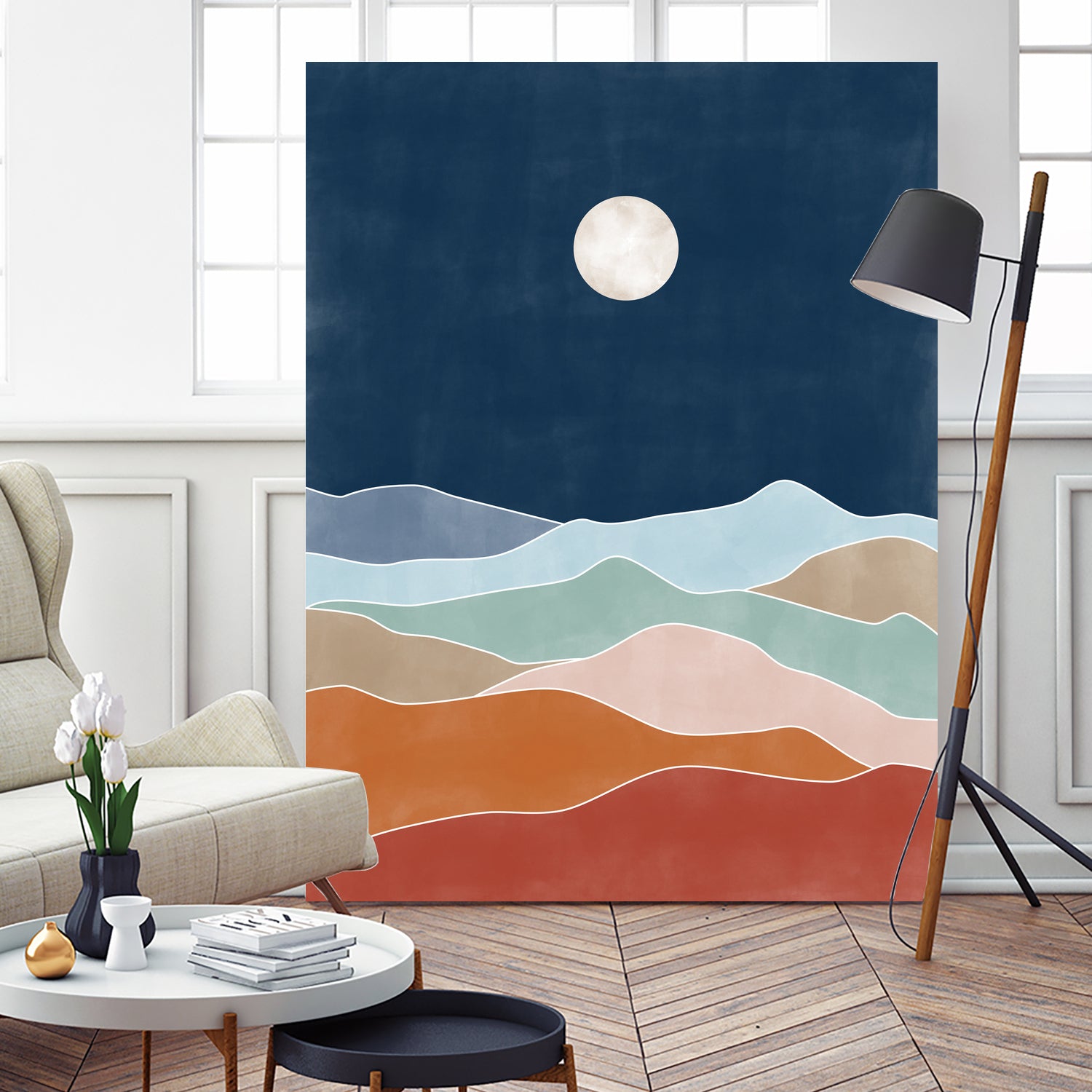 Moonlit Hill Scape by Elena Ristova on GIANT ART - abstract abstract