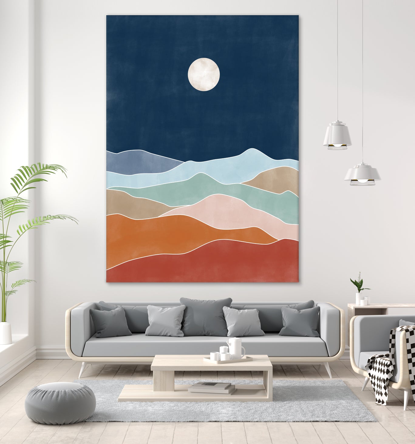 Moonlit Hill Scape by Elena Ristova on GIANT ART - abstract abstract