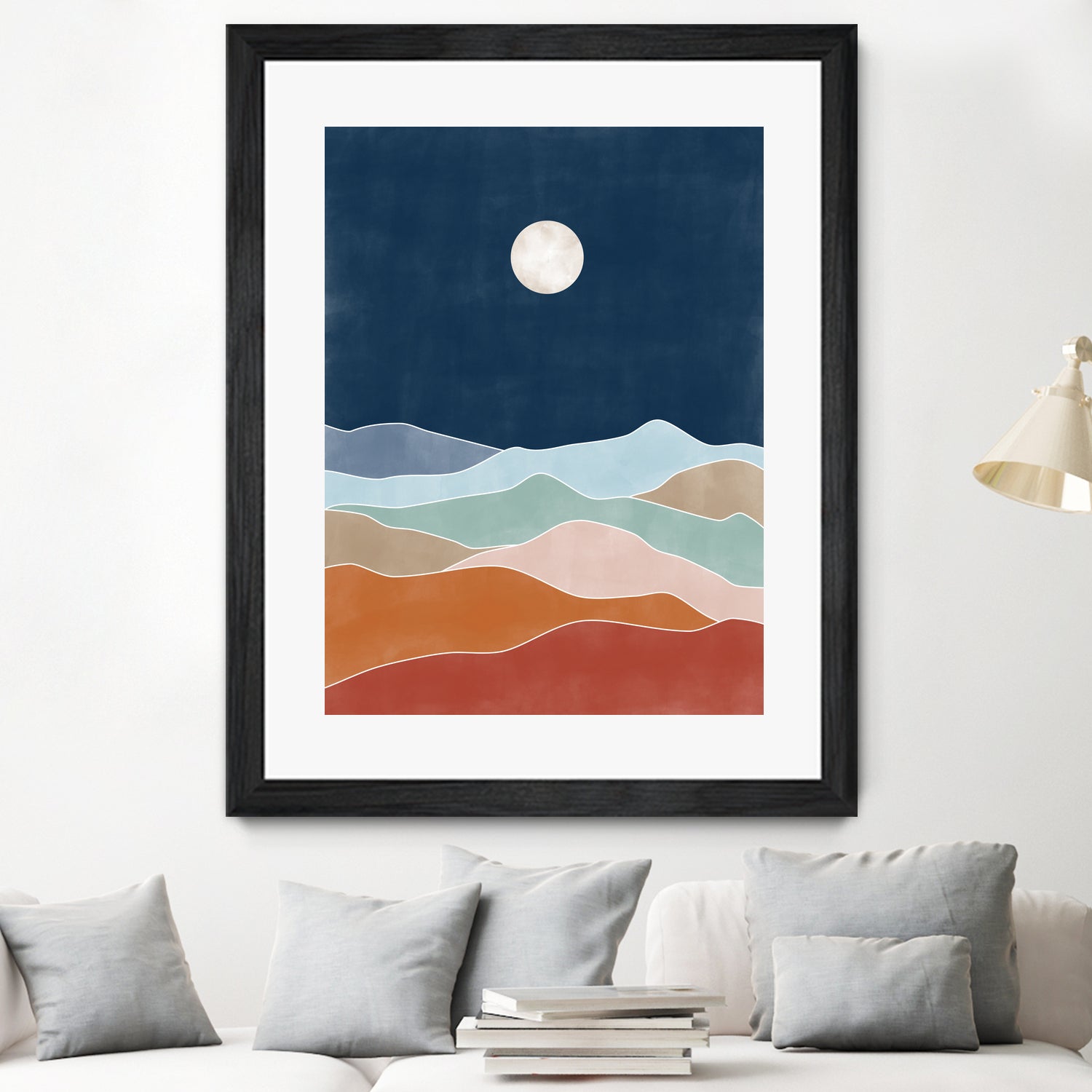 Moonlit Hill Scape by Elena Ristova on GIANT ART - abstract abstract