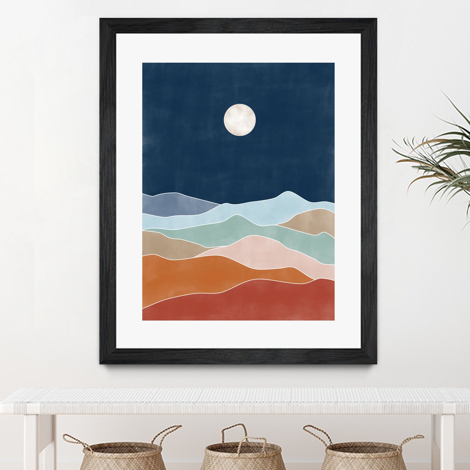 Moonlit Hill Scape by Elena Ristova on GIANT ART - abstract abstract