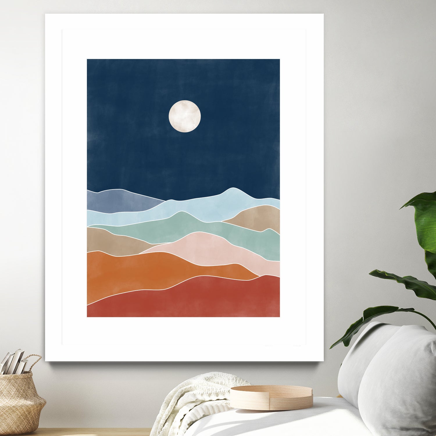 Moonlit Hill Scape by Elena Ristova on GIANT ART - abstract abstract