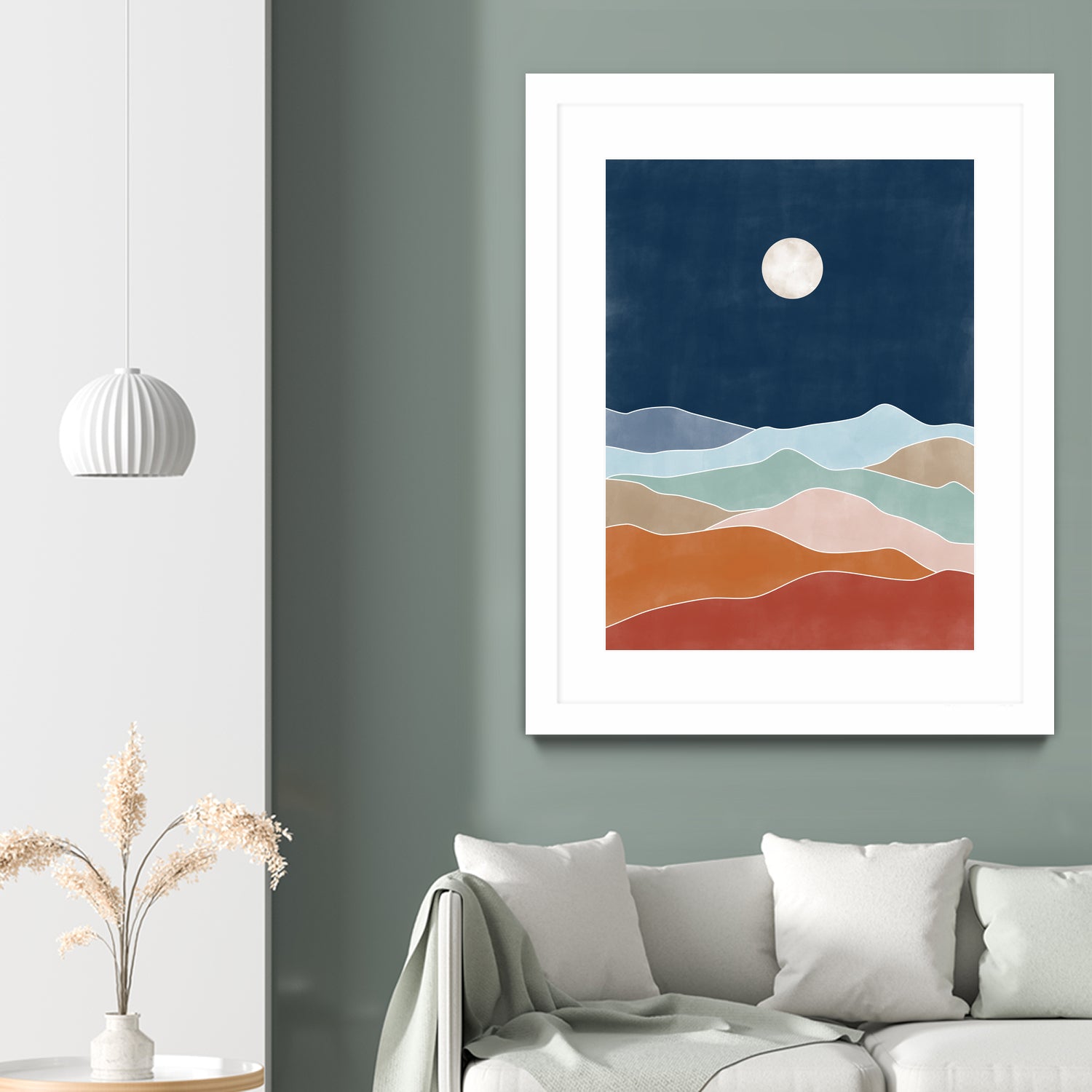 Moonlit Hill Scape by Elena Ristova on GIANT ART - abstract abstract