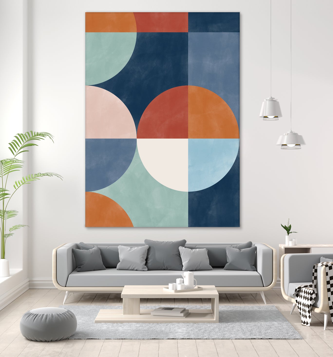 Geometric Shapes With Bold Circles by Elena Ristova on GIANT ART - abstract abstract