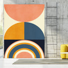 Rainbow Plus Shapes  Blue Mustard10 by Ana Rut Bre on GIANT ART - abstract abstract