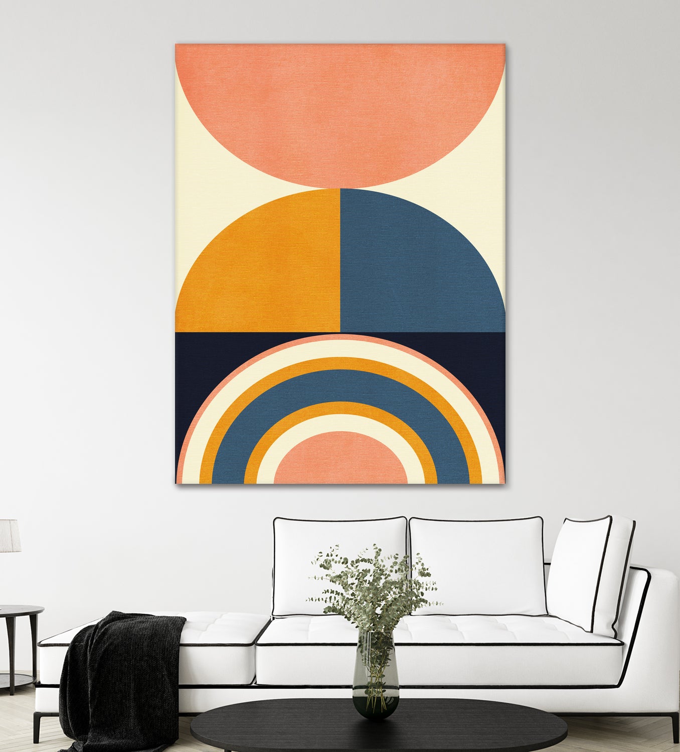 Rainbow Plus Shapes  Blue Mustard10 by Ana Rut Bre on GIANT ART - abstract abstract