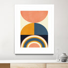 Rainbow Plus Shapes  Blue Mustard10 by Ana Rut Bre on GIANT ART - abstract abstract