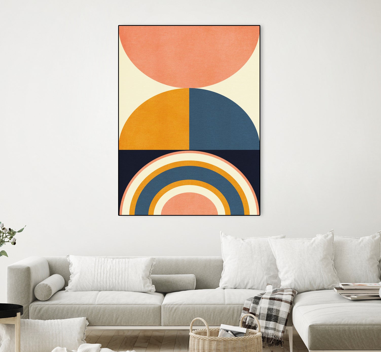 Rainbow Plus Shapes  Blue Mustard10 by Ana Rut Bre on GIANT ART - abstract abstract