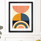 Rainbow Plus Shapes  Blue Mustard10 by Ana Rut Bre on GIANT ART - abstract abstract