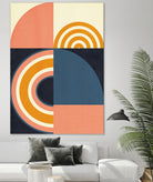 Rainbow Plus Shapes  Blue Mustard9 by Ana Rut Bre on GIANT ART - abstract abstract