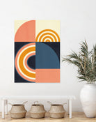 Rainbow Plus Shapes  Blue Mustard9 by Ana Rut Bre on GIANT ART - abstract abstract