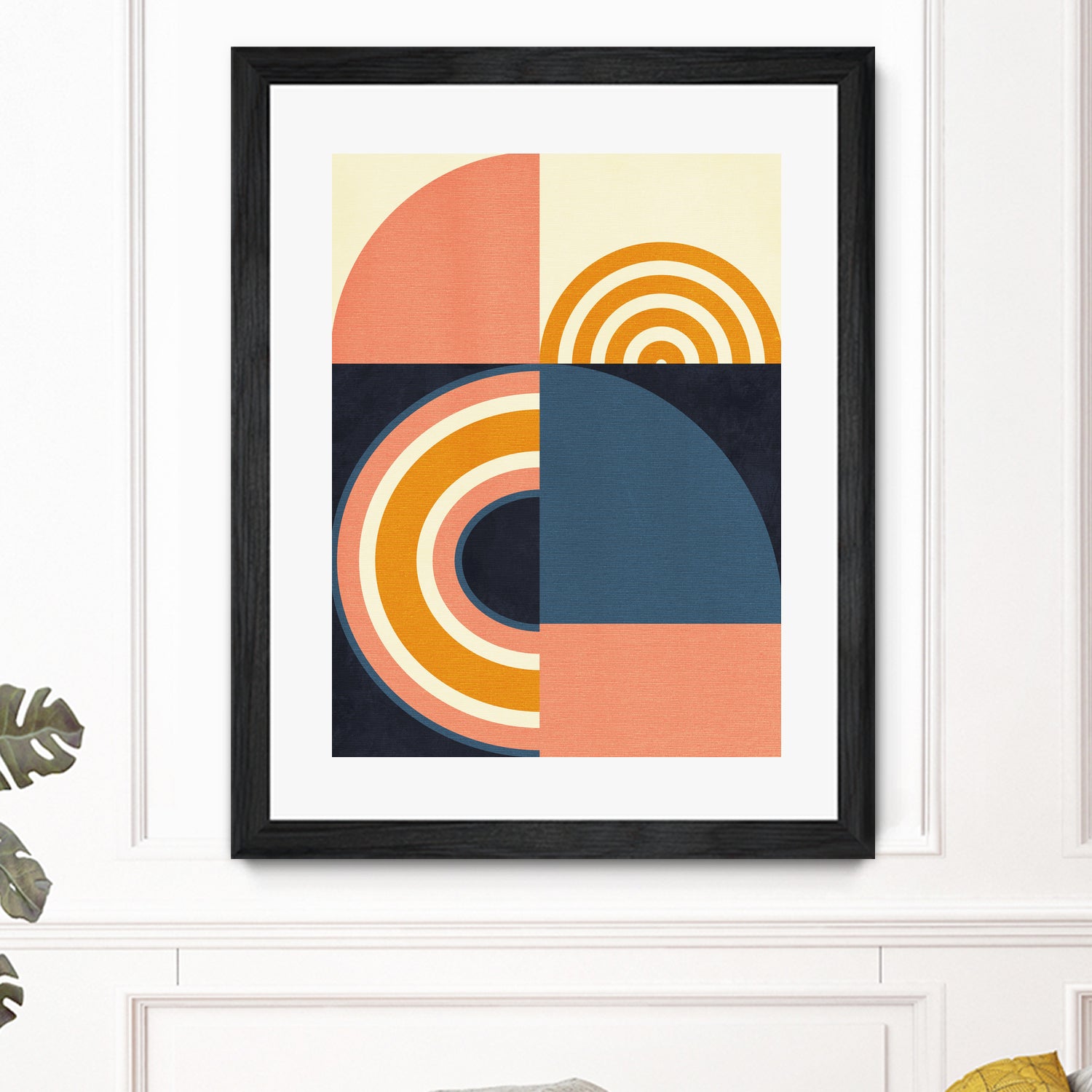 Rainbow Plus Shapes  Blue Mustard9 by Ana Rut Bre on GIANT ART - abstract abstract