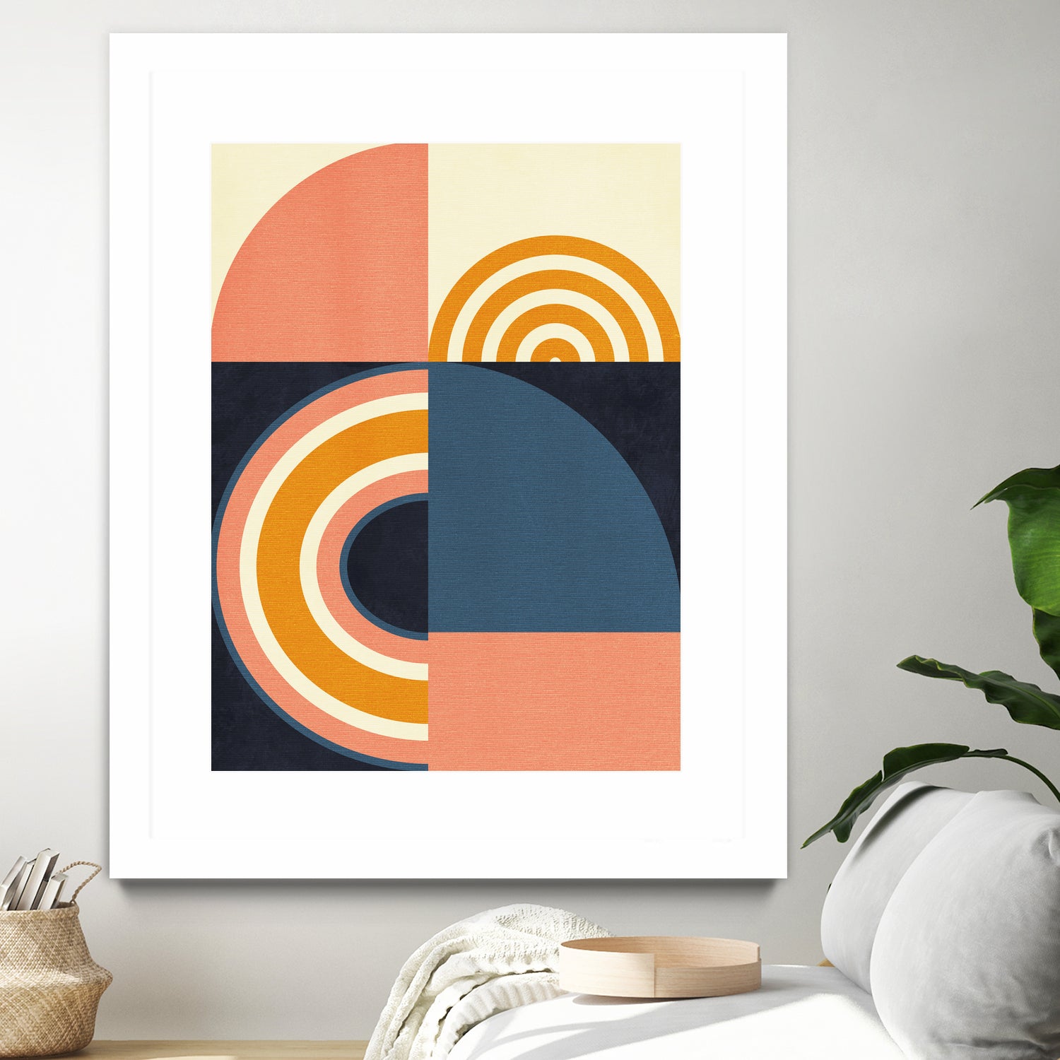 Rainbow Plus Shapes  Blue Mustard9 by Ana Rut Bre on GIANT ART - abstract abstract