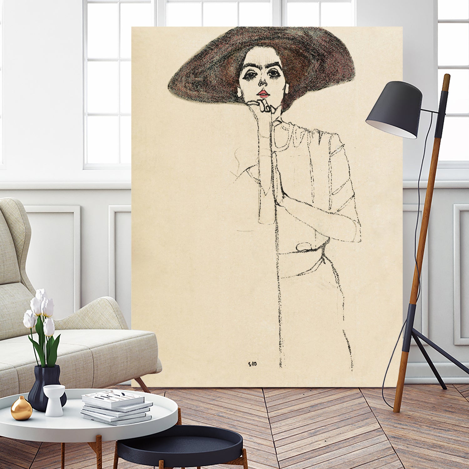 Portrait of a Woman 1910 by EGON on GIANT ART - illustration egon schiele