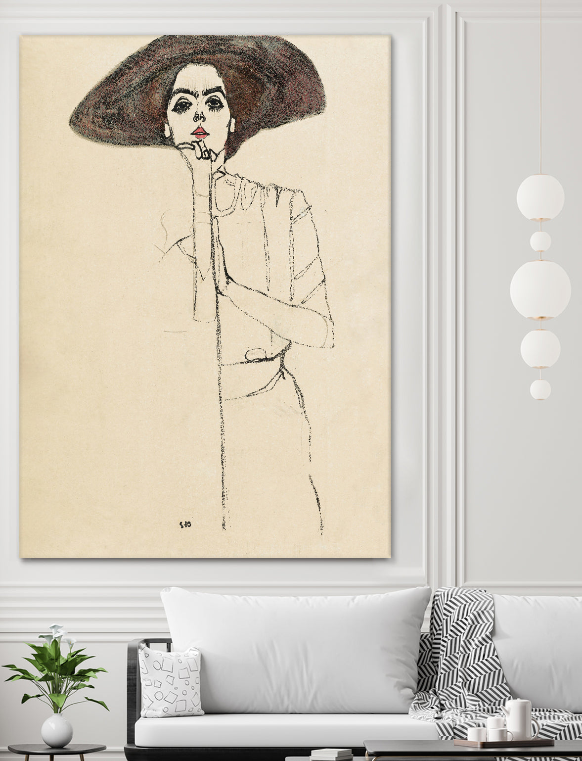 Portrait of a Woman 1910 by EGON on GIANT ART - illustration egon schiele
