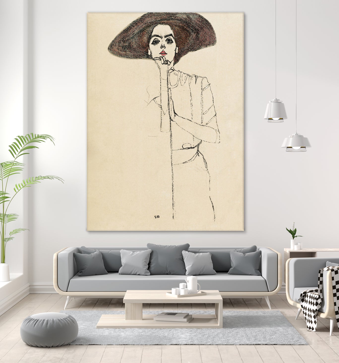 Portrait of a Woman 1910 by EGON on GIANT ART - illustration egon schiele