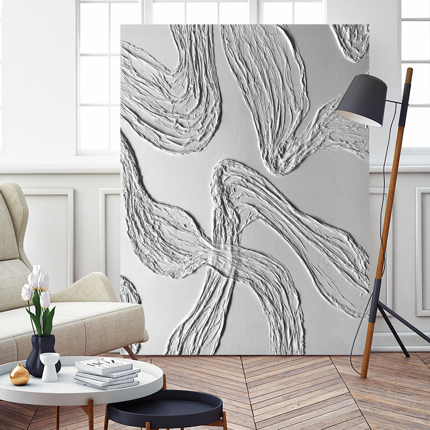 THE WHITE DANCE by ALLA on GIANT ART - white illustration fabric on canvas