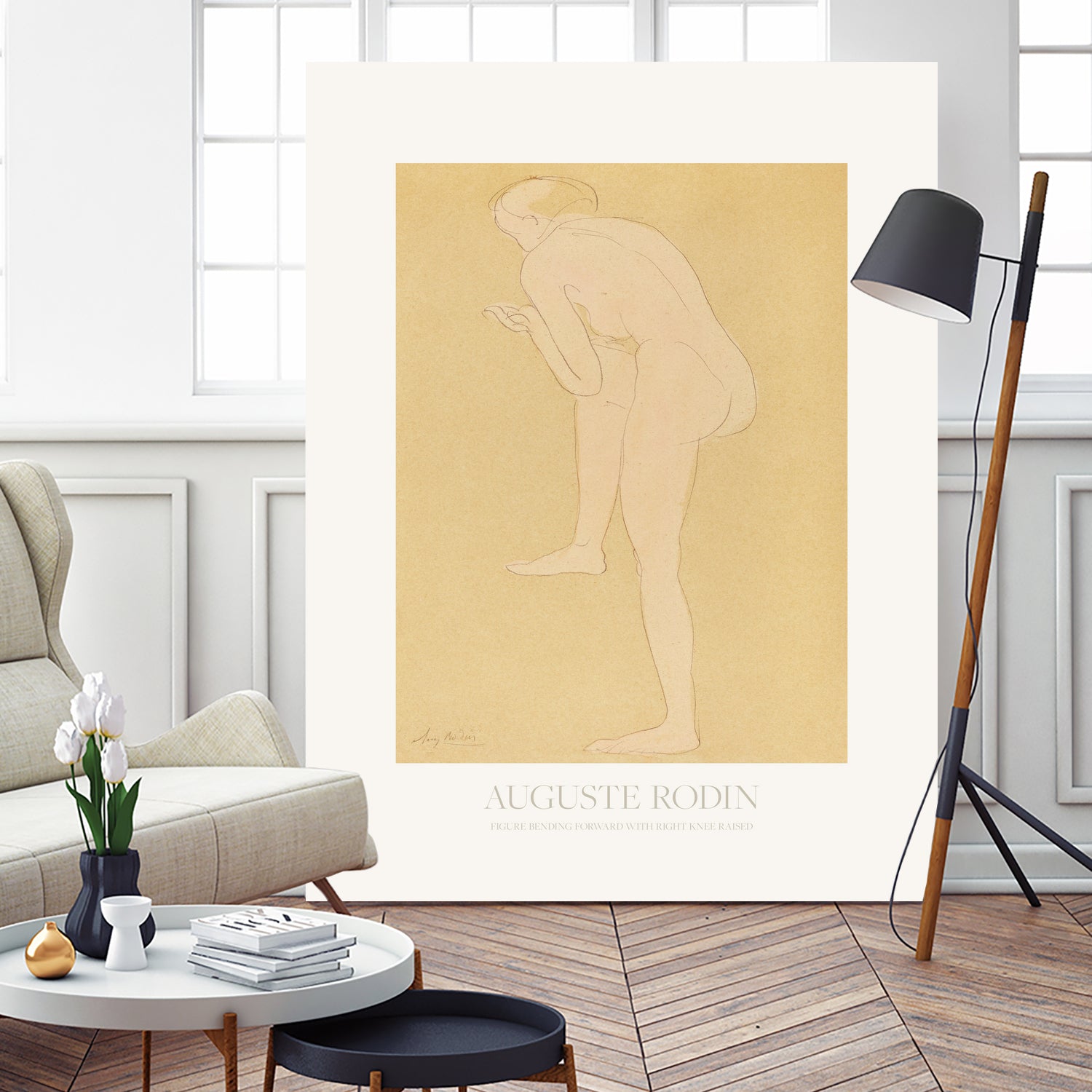 Figure Bending Forward With Right Knee Raised by Auguste Rodin on GIANT ART - auguste rodin figurative auguste rodin