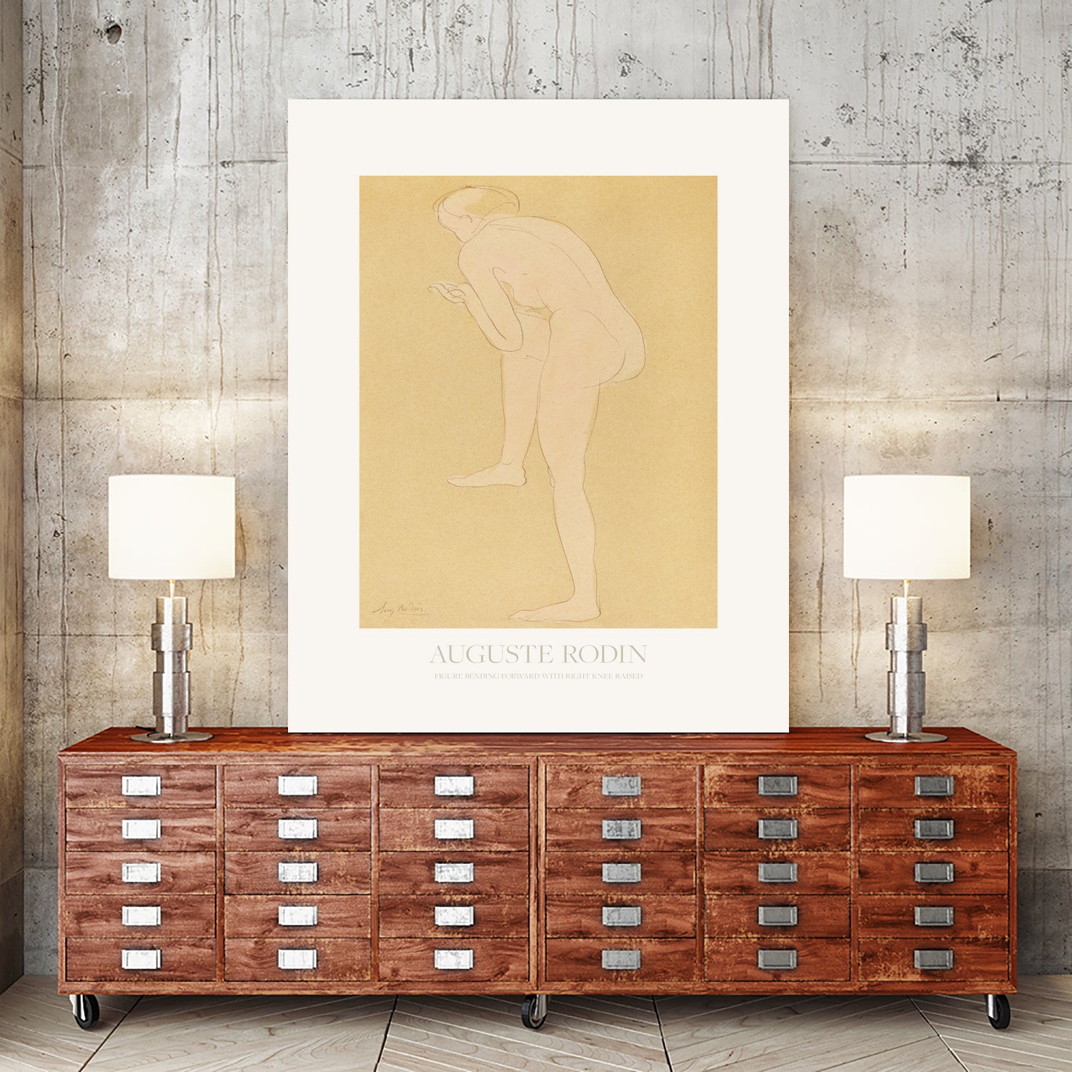 Figure Bending Forward With Right Knee Raised by Auguste Rodin on GIANT ART - auguste rodin figurative auguste rodin