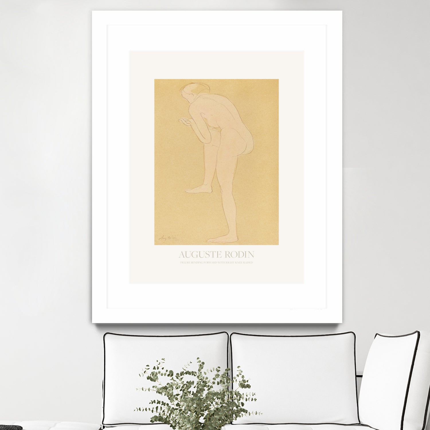 Figure Bending Forward With Right Knee Raised by Auguste Rodin on GIANT ART - auguste rodin figurative auguste rodin