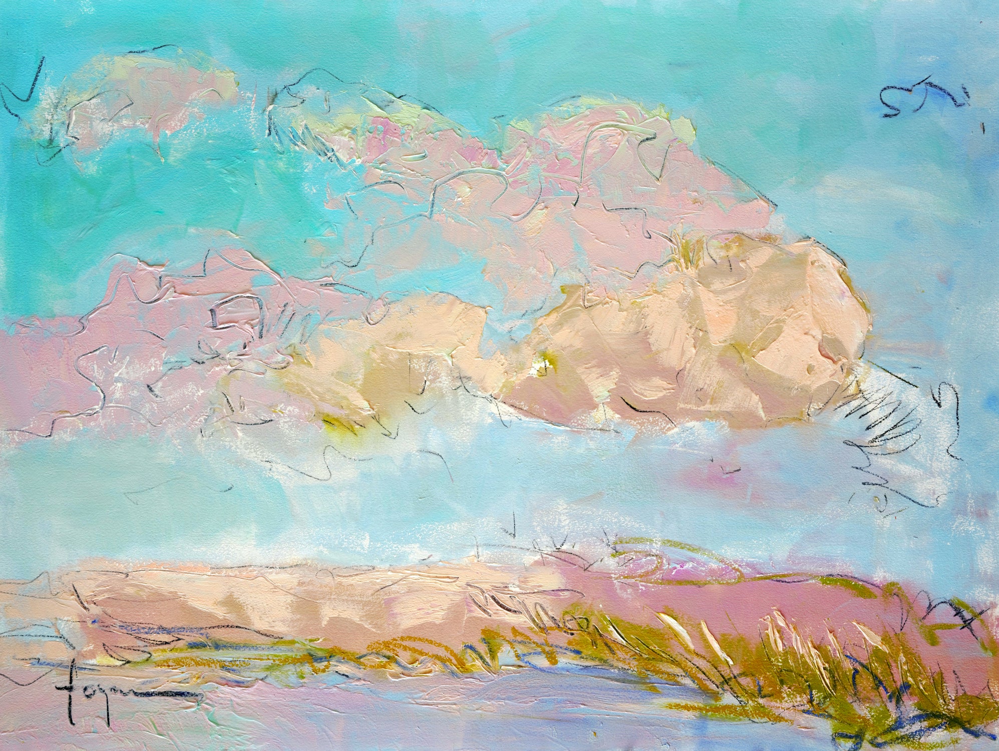 Pastel Sky Drift by Dorothy Fagan on GIANT ART - illustration abstract landscape painting