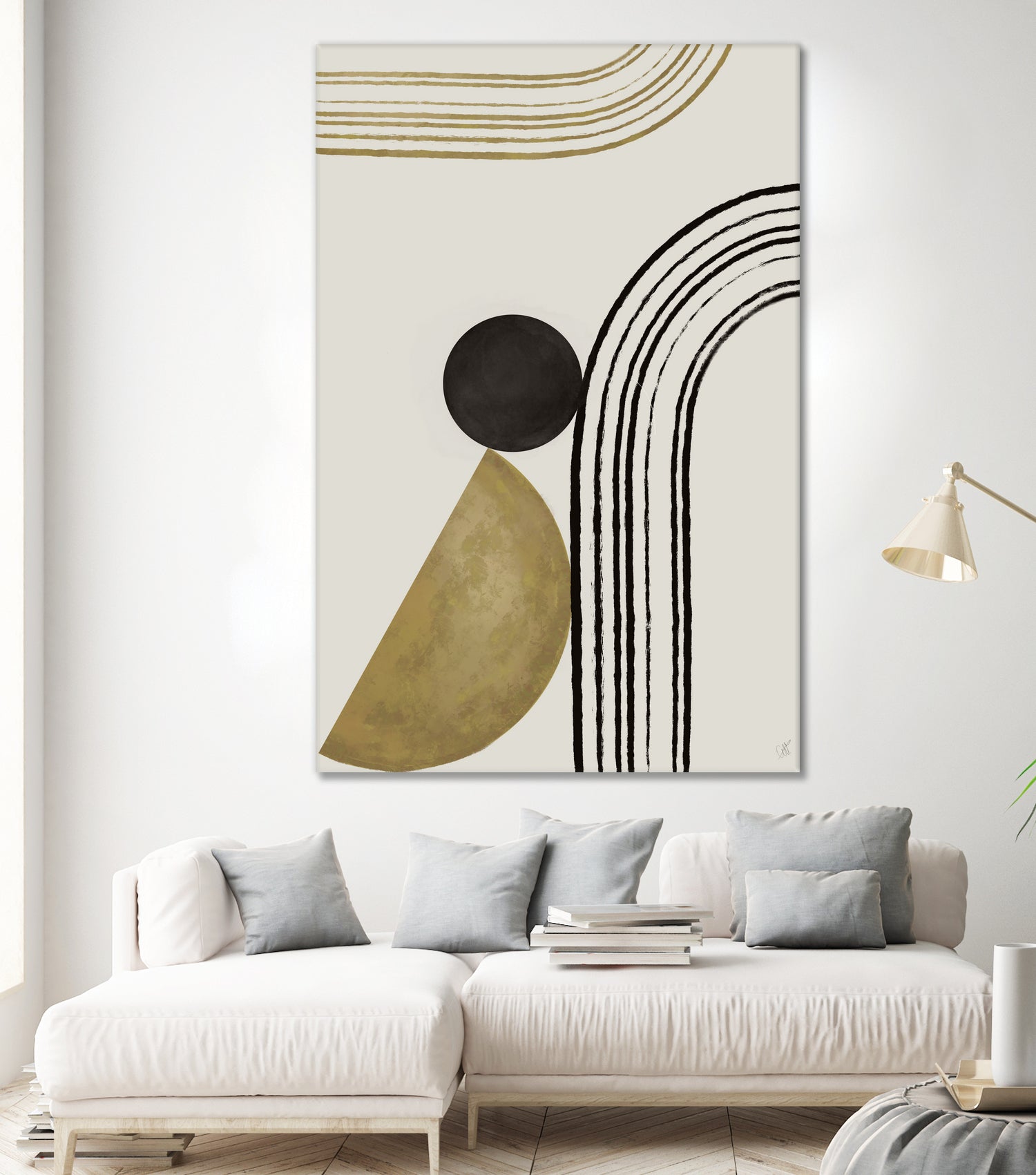 Scandi Gold Abstract by Anne-Marie on GIANT ART - abstract scandinavian style