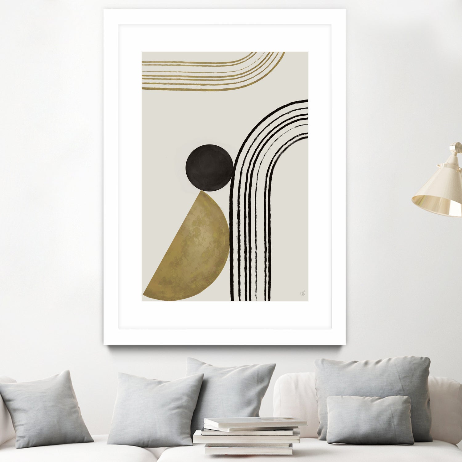 Scandi Gold Abstract by Anne-Marie on GIANT ART - abstract scandinavian style