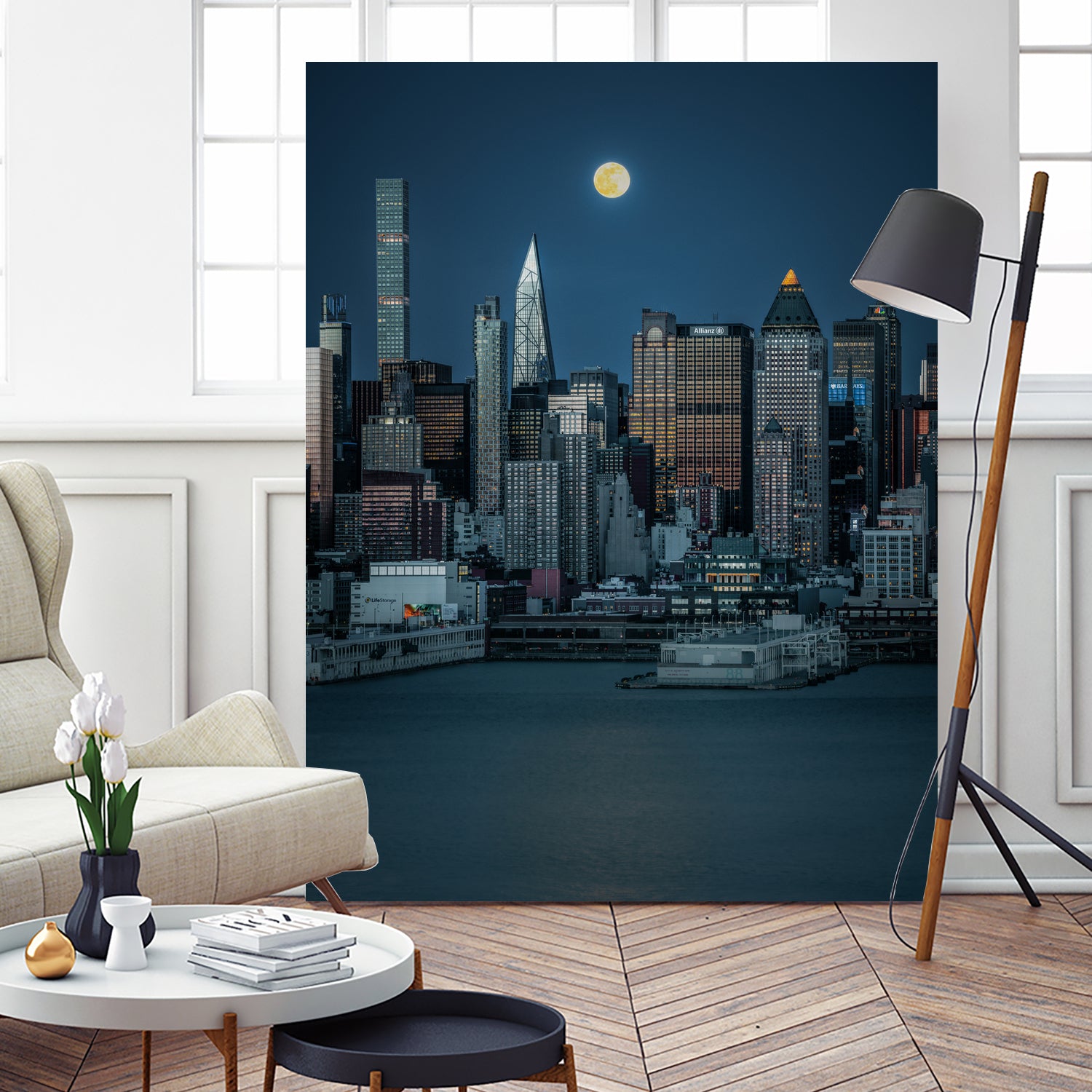 Lunar Elegance over Manhattan by Wei (David) Dai on GIANT ART - landscape usa