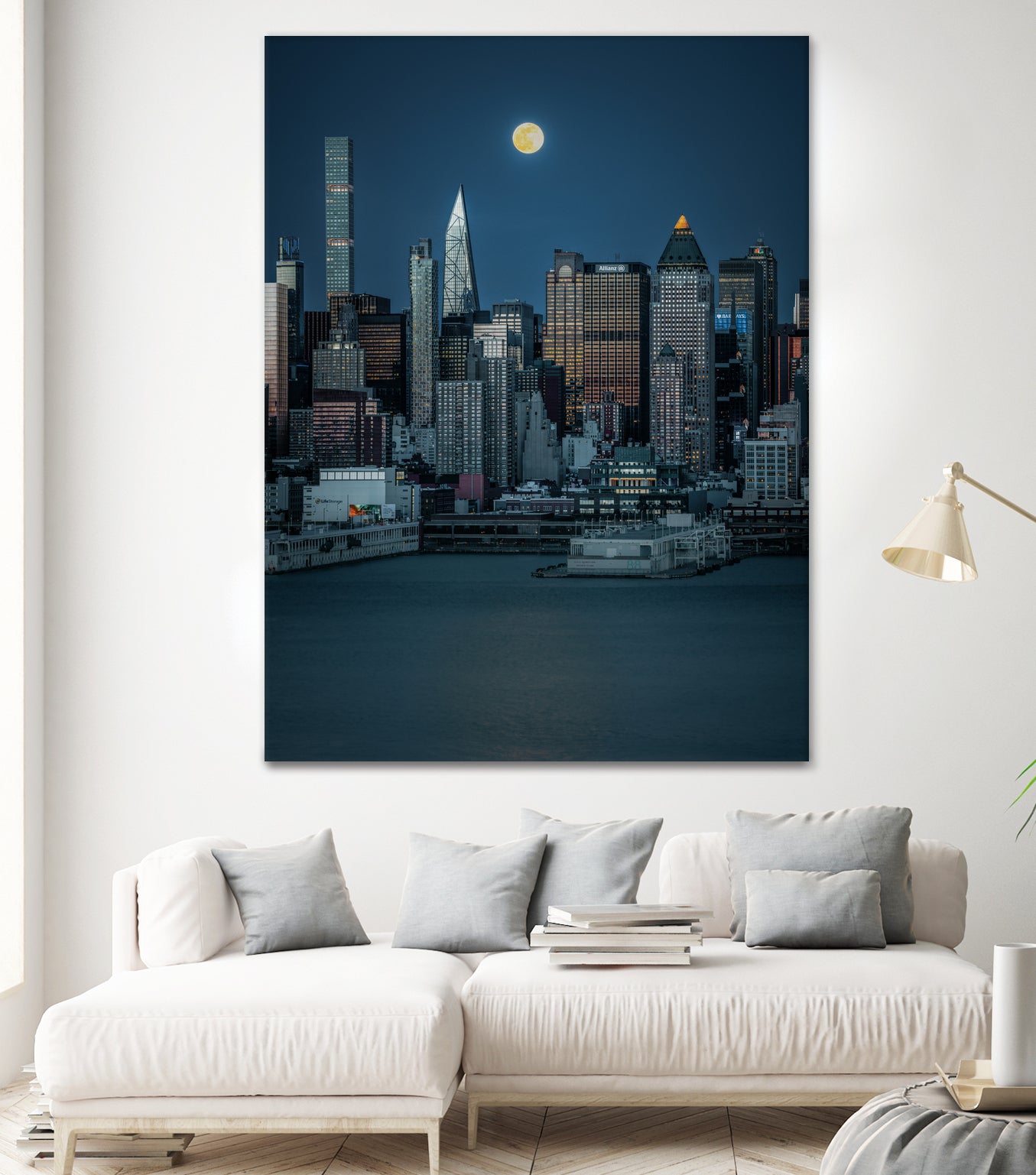 Lunar Elegance over Manhattan by Wei (David) Dai on GIANT ART - landscape usa