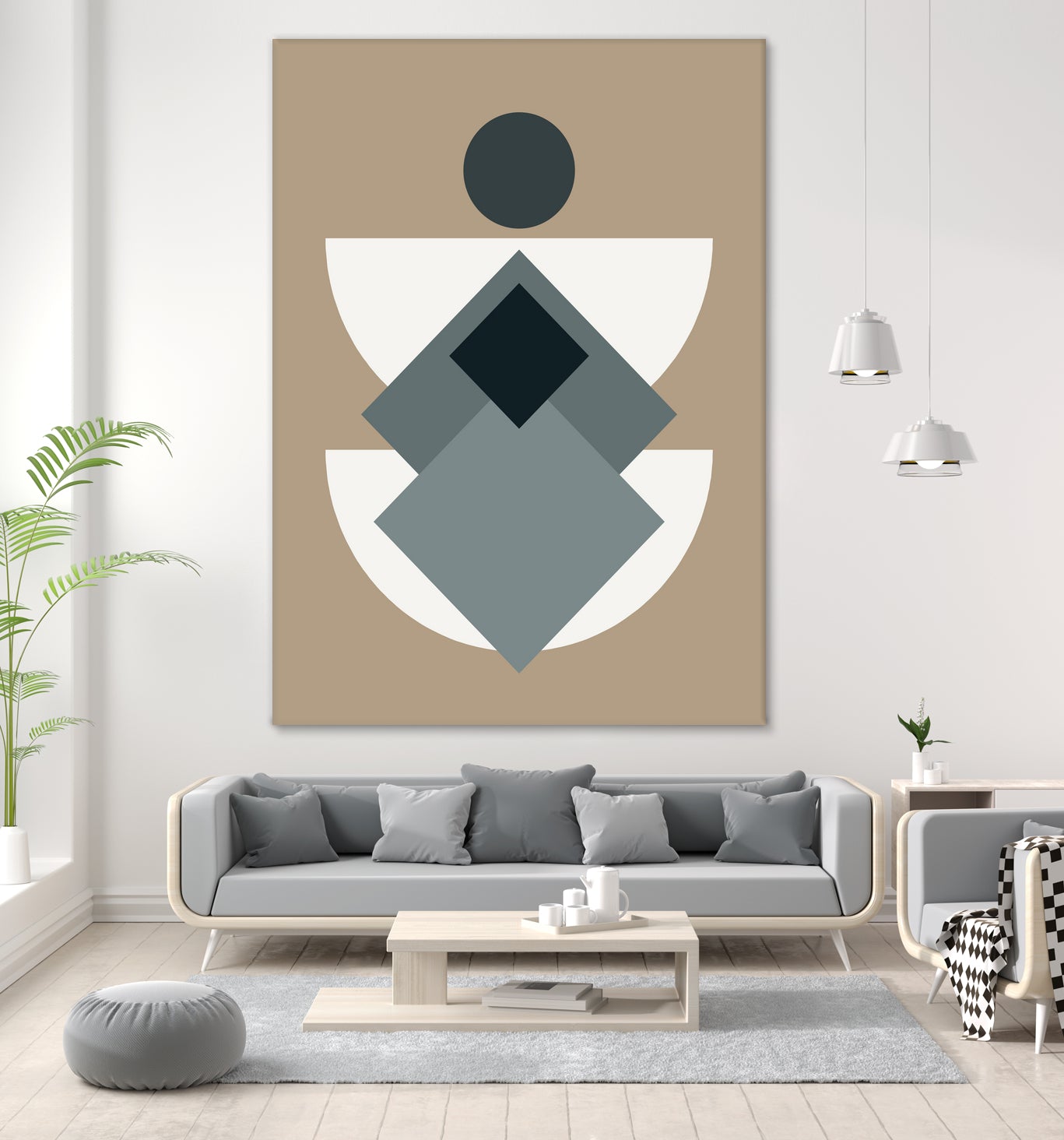 Mid Century In Greys by Little Dean on GIANT ART - abstract abstract