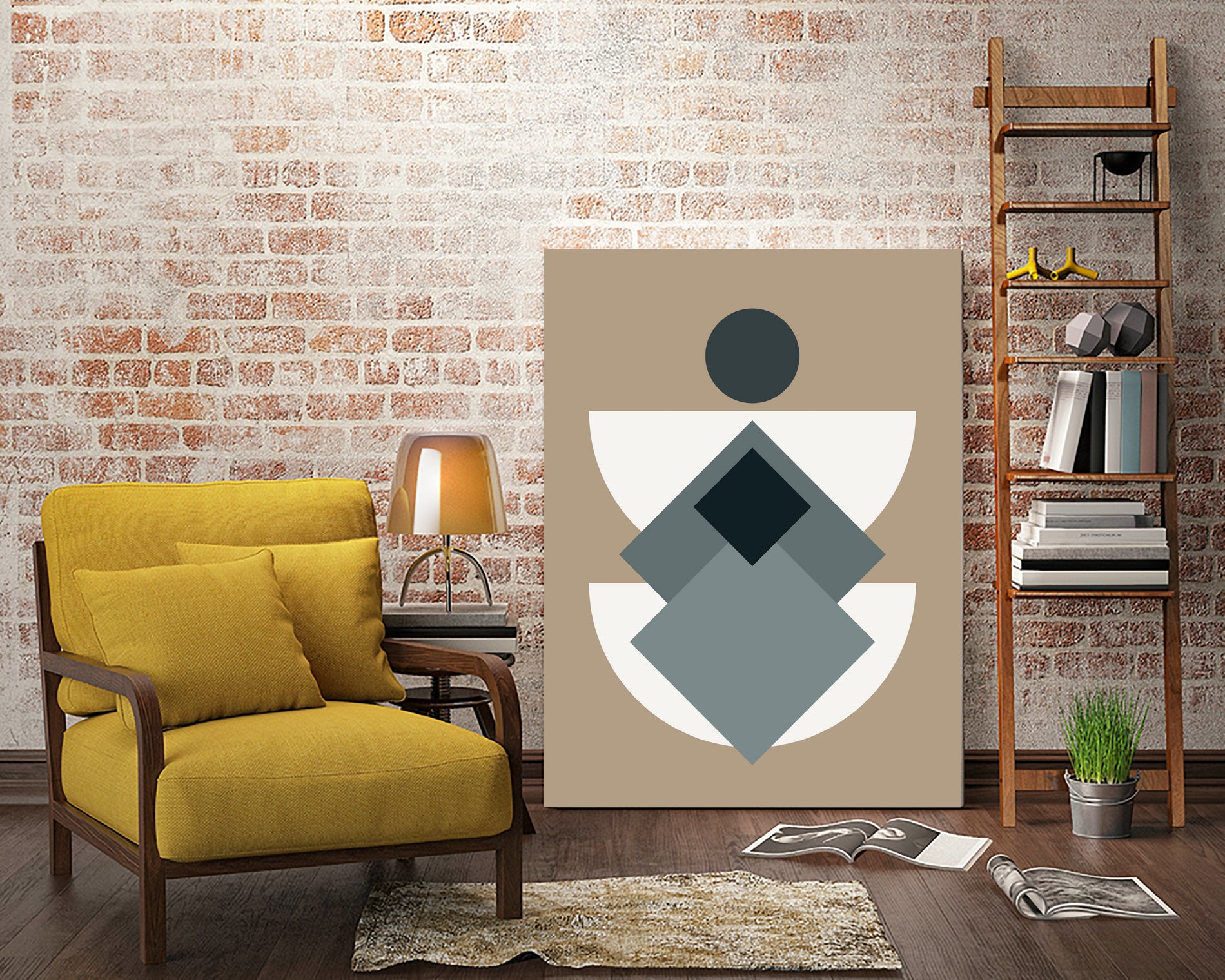 Mid Century In Greys by Little Dean on GIANT ART - abstract abstract