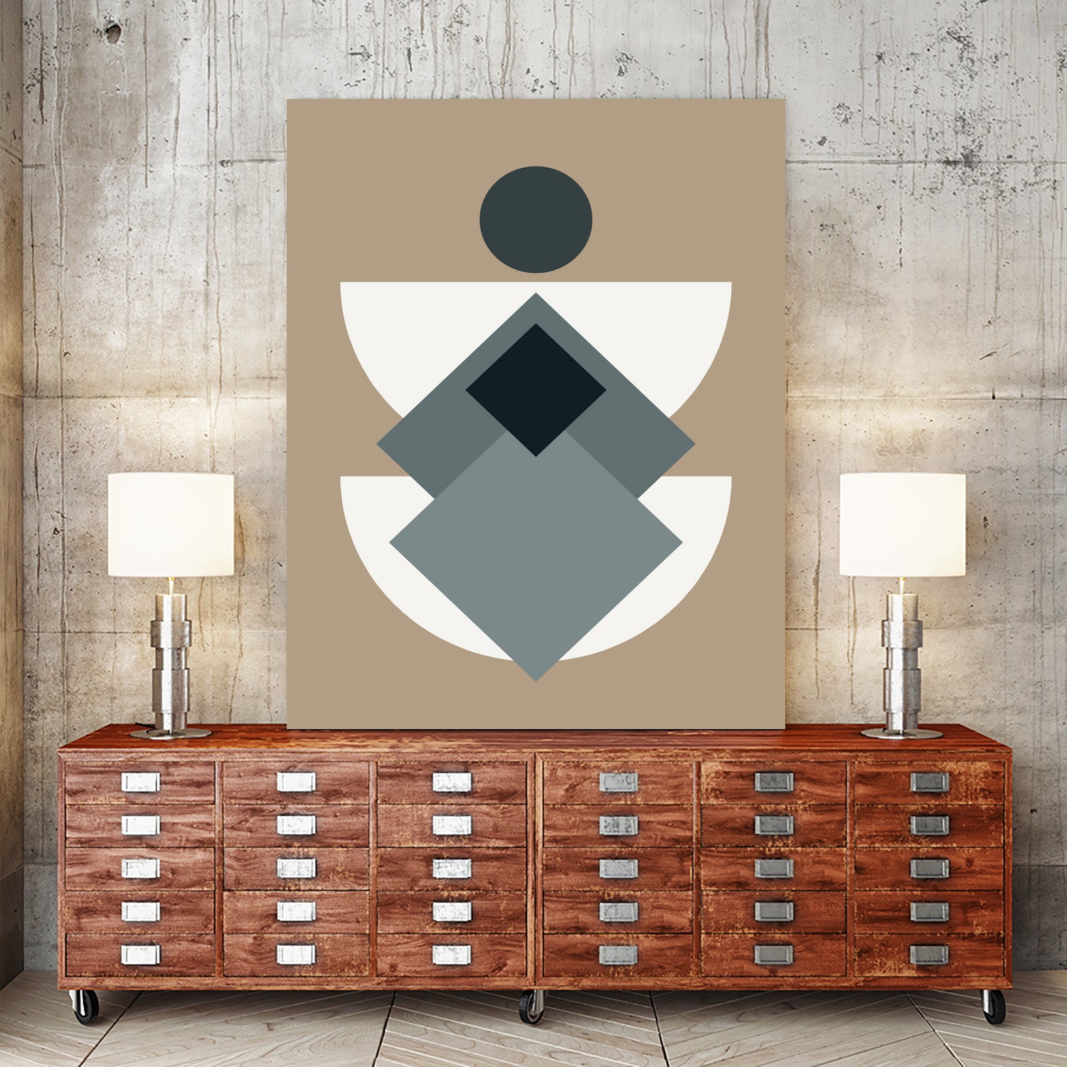 Mid Century In Greys by Little Dean on GIANT ART - abstract abstract