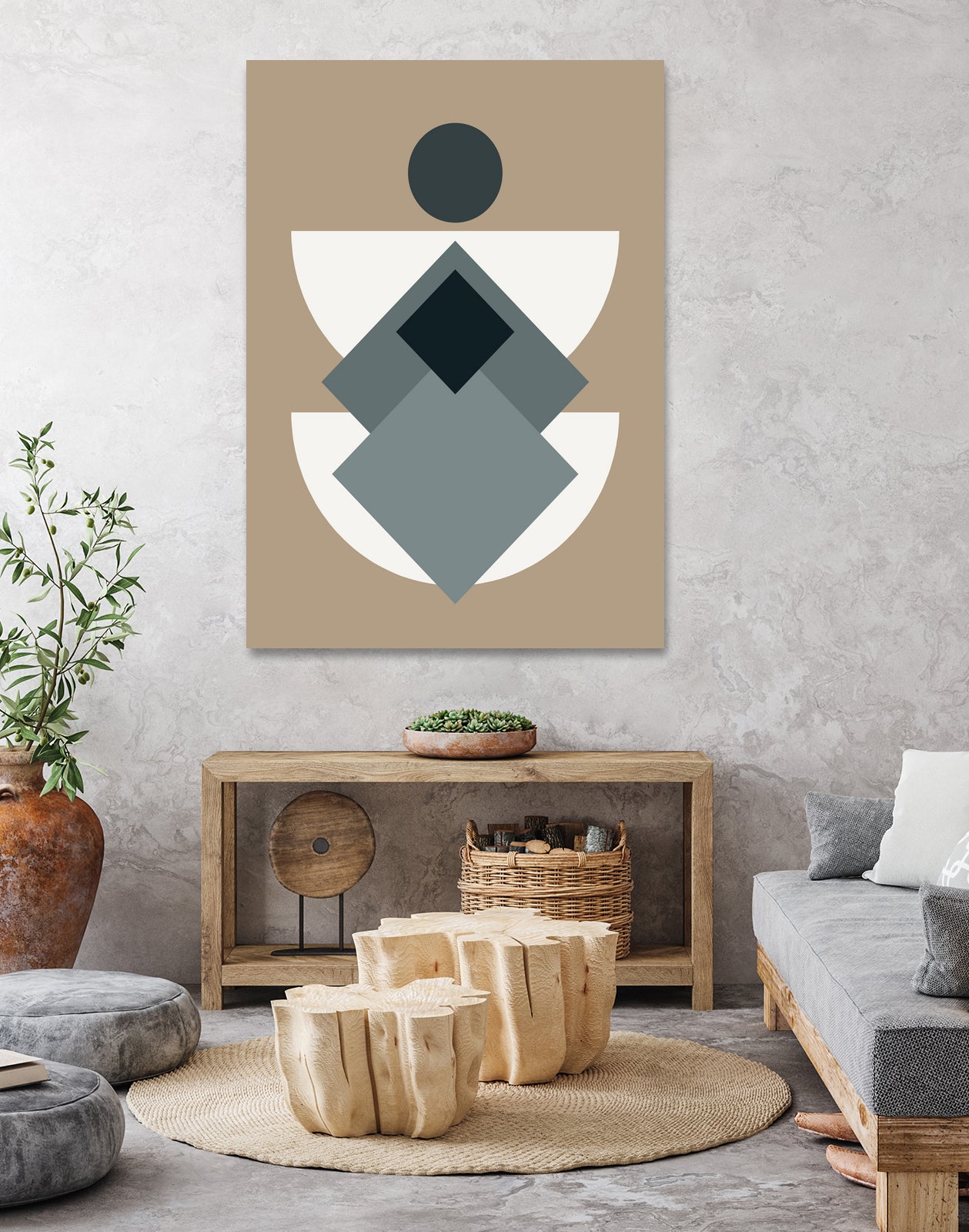 Mid Century In Greys by Little Dean on GIANT ART - abstract abstract