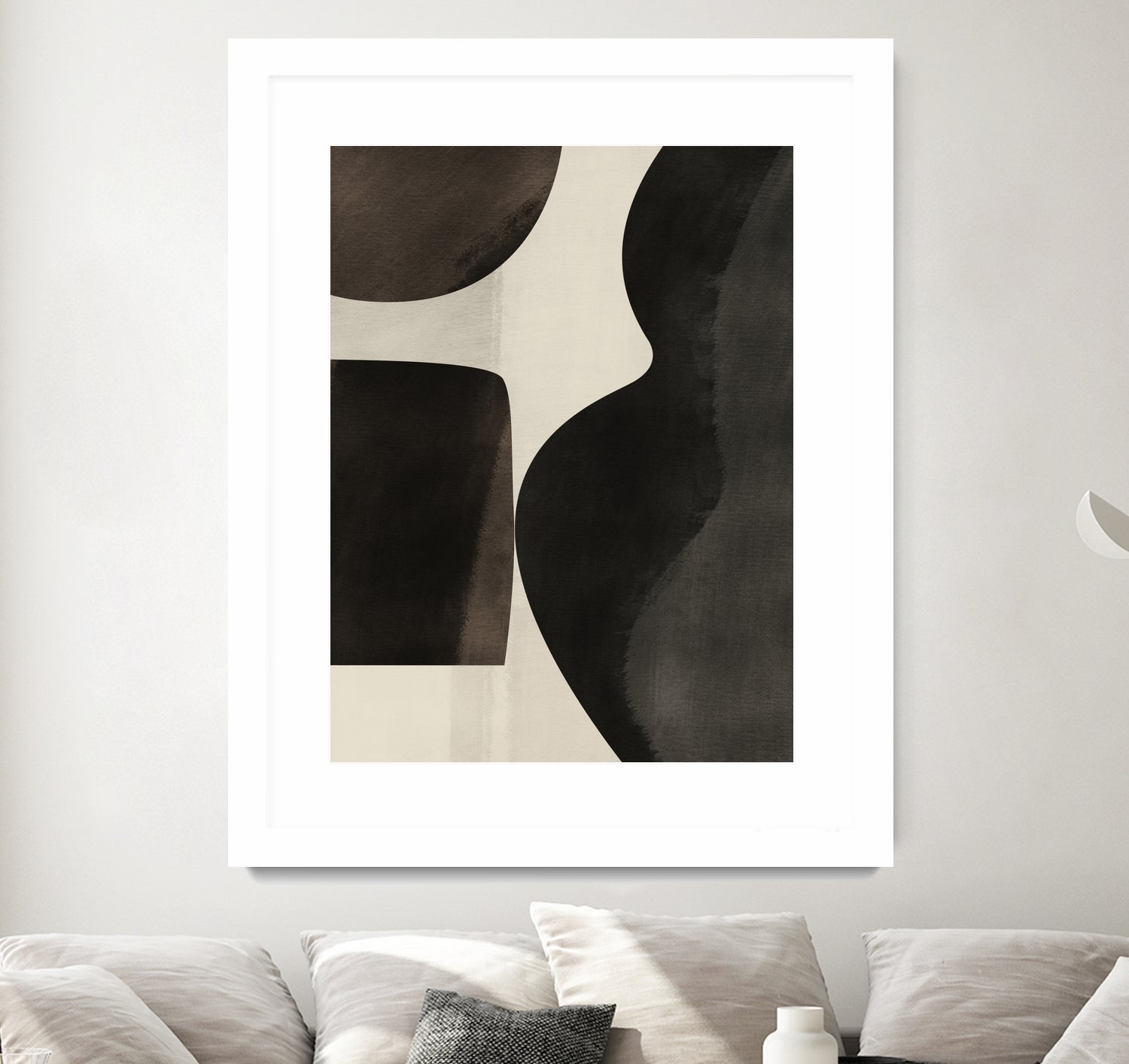 Black Abstract Collage by Little on GIANT ART - illustration beige