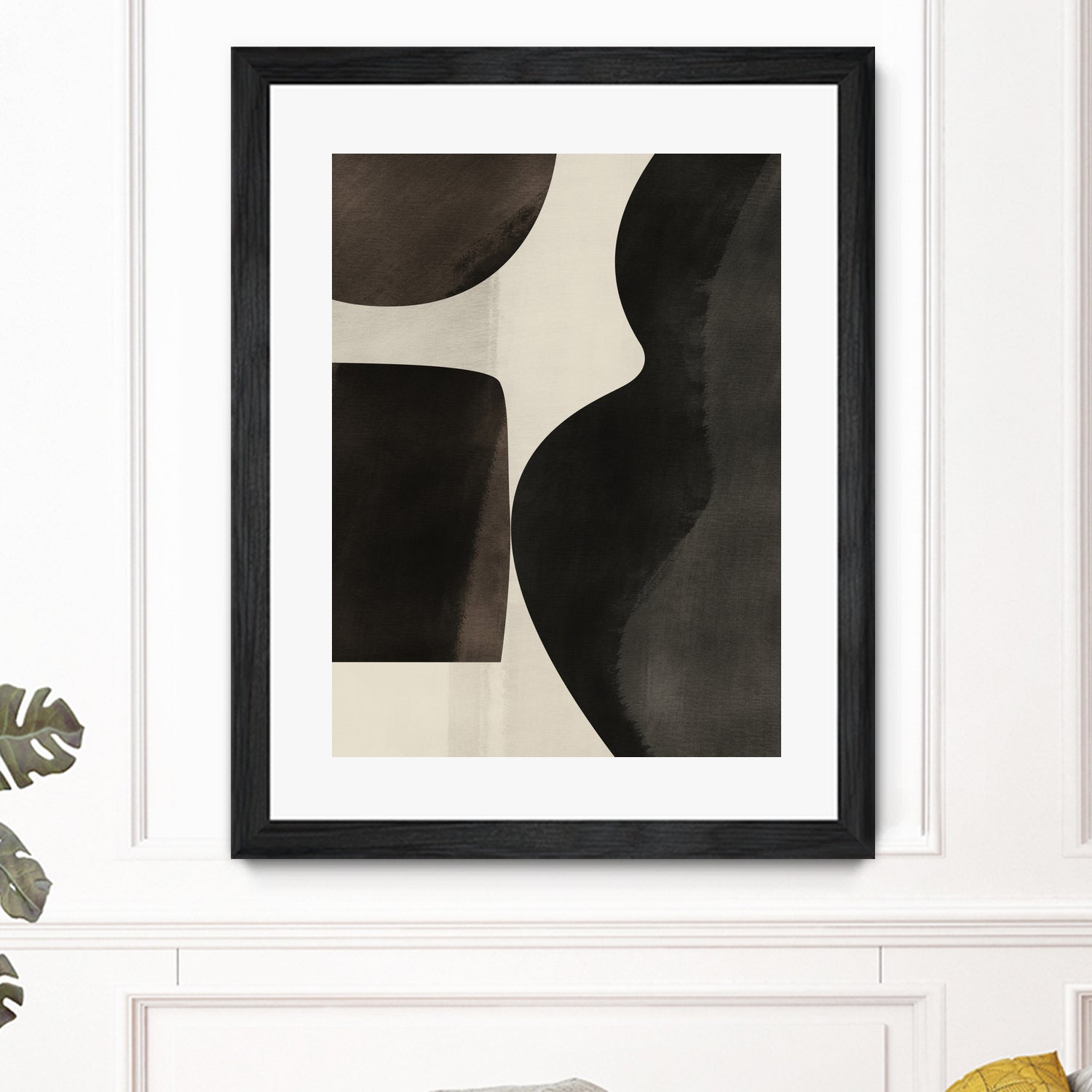 Black Abstract Collage by Little on GIANT ART - illustration beige