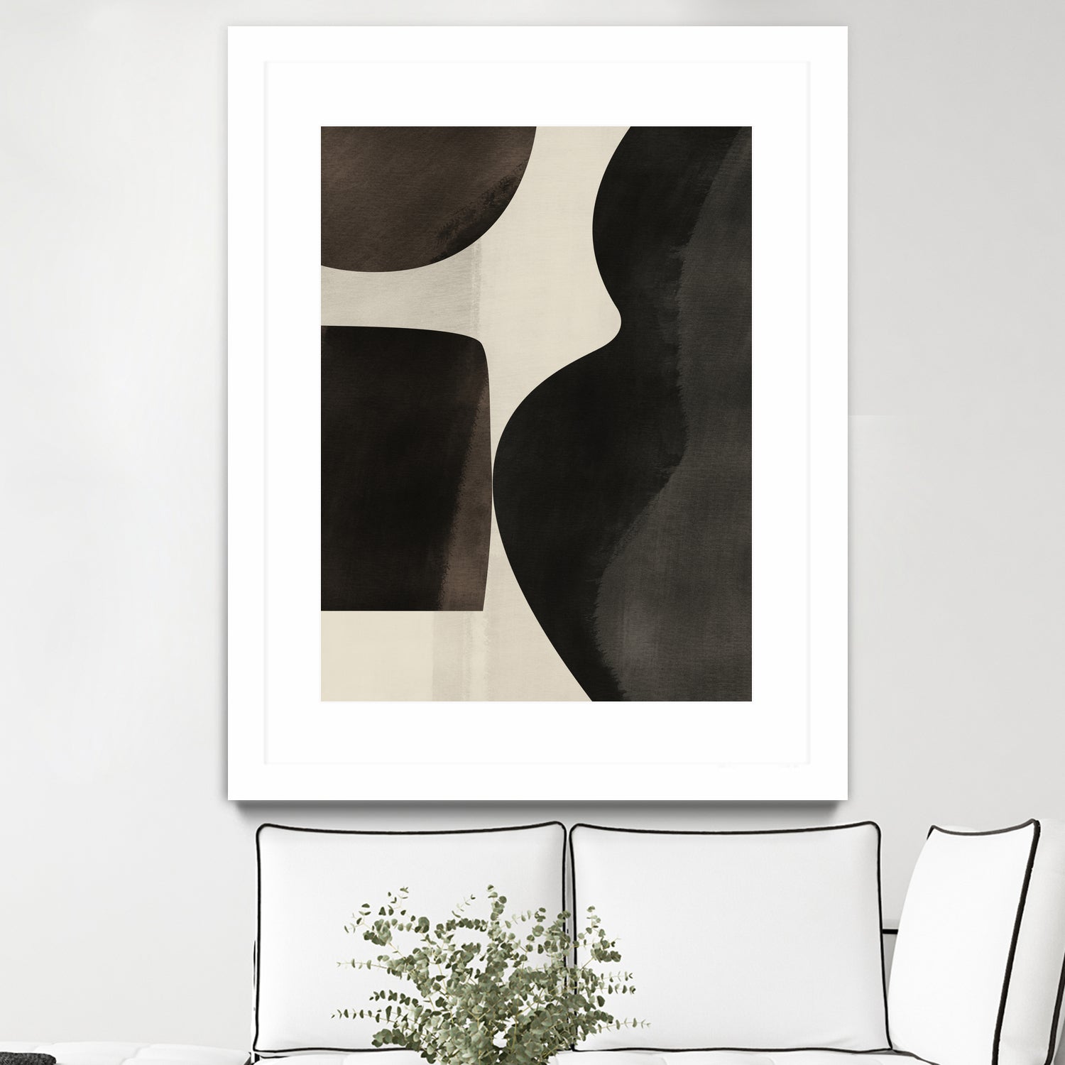 Black Abstract Collage by Little on GIANT ART - illustration beige